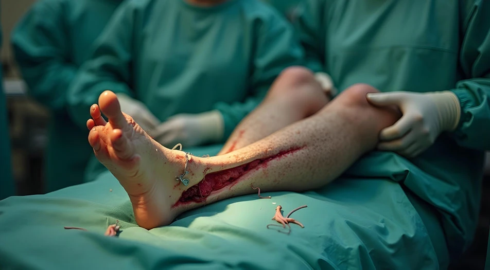 What is Lower Limb Trauma with Exposed Bone?